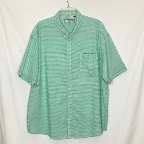 Light Green Casual Button Down Camp Shirt Size 3X - Picture 9 of 9